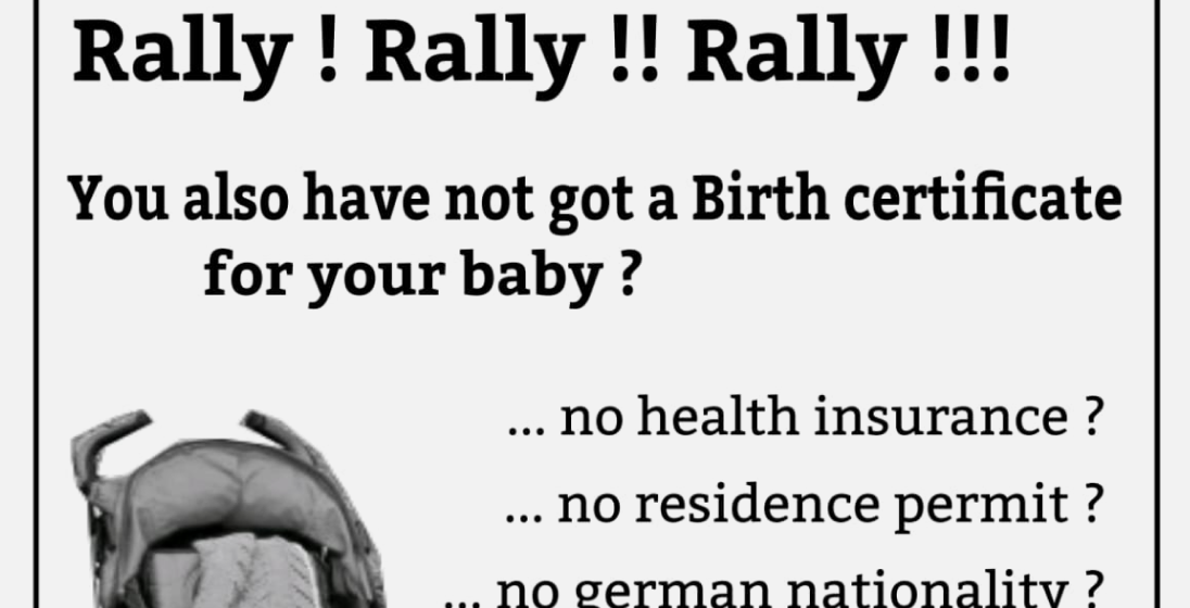Protest flyer advertising an upcoming rally.